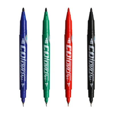 GXIN G-107 Dual Tip Permanent Marker Pen 12pcs/set High Quality Oil Based Writing Smoothly Factory Price Permanent Marker Pens