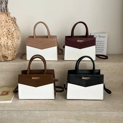 Womens Bag Stylish Versatile Shell-style Textured Ripple Small square Handbag Elegant Crossbody Tote Zipper Handbag