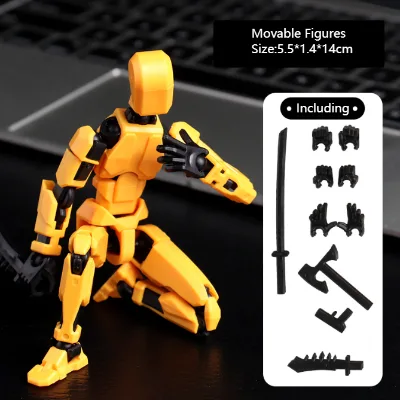 Yellow Movable Figure Robot Toys