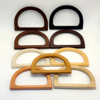 12*8.5cm D-shaped Wooden Bag Handle Replacement Handcrafted DIY Bags Accessories Handbag Purse Tote Handle