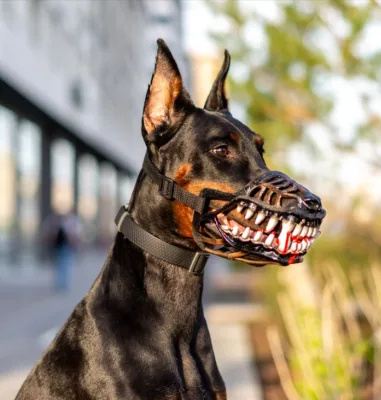 Funny Aggressive Pet Safety Dog Muzzle Breathable Plastic Muzzles for Large Dogs Stop Biting Feature