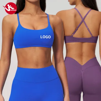 Top Rated Premium Quality Backless Criss-cross Running Gym Fitness Sports Bra Athletic Yoga Workout  Criss-Cross Back sports bra