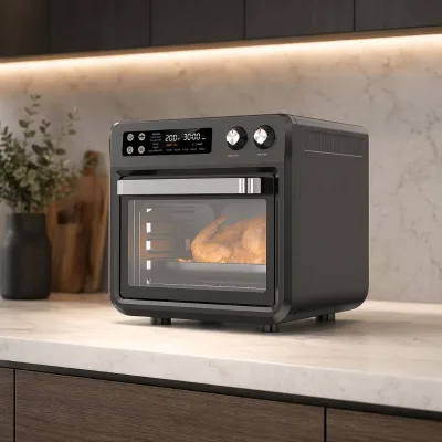 OEM New Electric 25L Large Capacity Modern Mechanical Timer Control Oil-Free Fast Cooking Air Fryer Oven
