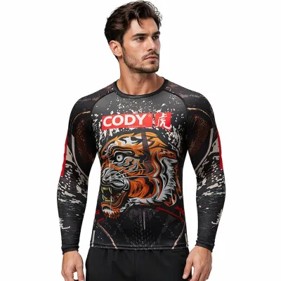 Spandex Polyester Quick Dry MMA Rash Guard BJJ Swimming Surfing Custom Logo Plus Size Men's Gym Sublimation Blanks T Shirts