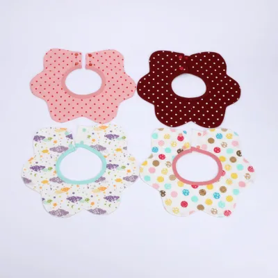New Summer 100% Cotton Toddlers Cute Infant Bibs Button Closure Waterproof and Washable for Boys Girls