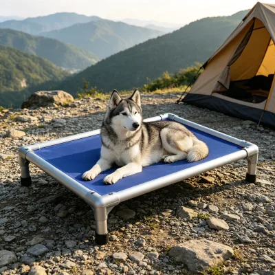 Rust-Proof Aluminum Raised Dog Cot Bed Breathable Off-Ground Pet Sleeping Bed for Garden Yard Patio
