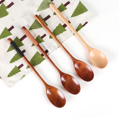 Japanese and Korean Soup Spoon, Wooden Spoon, Long Handle Spoon, Straight Handle Wooden Spoon, Spoon