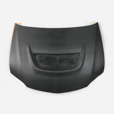 New OEM Double Matte Carbon Fiber Hood with 3K Twill Weave for Mitsubishi Evolution 8 Engine (Black)