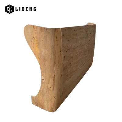 Simple Double Bed Split Headboard Eucalyptus Plywood Curved Design LIDENG Wood Furniture Accessory