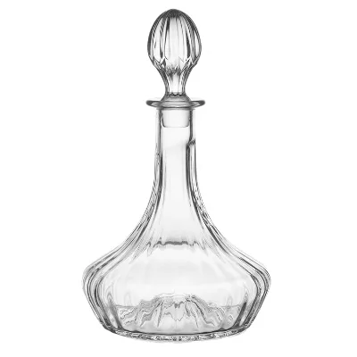 800ml Modern High Quality Glass Decanter Bottle Crystal Clear Glass Wine Decanter with Stopper For Party