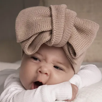 Winter Baby Vintage Bow Baby Big Hair Bow Tie Top Headband Newborn Knitting Wool Headscarf Headbands