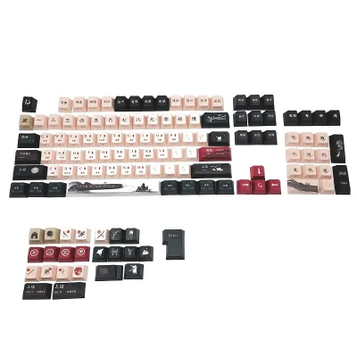 Wholesale of Three Kingdoms 128 Key Cap Side Engraved Luminescent Thermal Sublimation Small Set PBT Cherry Factory