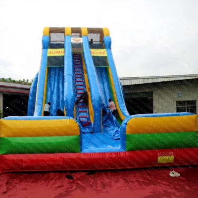 High Quality Outdoor  PVC Blue  Inflatable Dry Slide Large Slide