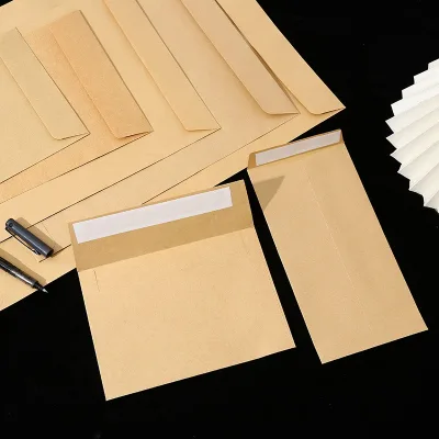 Hot Selling Custom Plain Business Wallet Envelopes Self-Adhesive Seal Thickened Greeting Card Can Print Logo