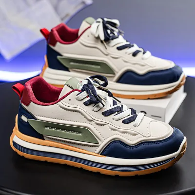 Men's Torre Casual Sneakers White Stylish Design with Non-Slip Soft Bottom for Spring/Summer/Autumn Fitness Walking Fashionable