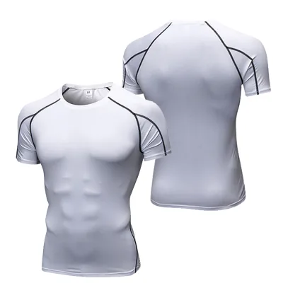 Wholesale Compression Shirts for Men Short Sleeve Athletic Cold Weather Base Layer Undershirt Gear T Shirt for Workout Wear