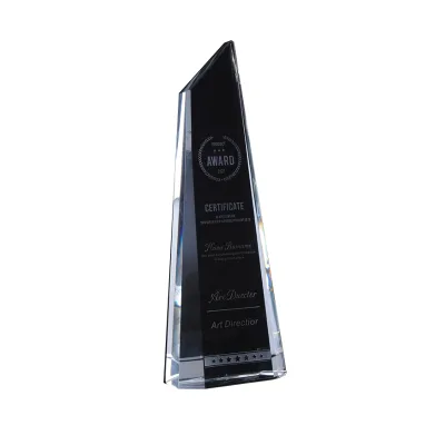 Factory Direct Sales Custom Enterprise Staff Competition Award Memorial for Crystal Trapezoid Iceberg Shape Pillar Trophy