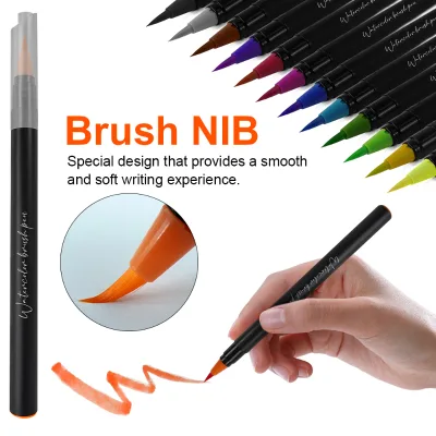 KHY Amzzon New Products Water-based or Colors Set Colour Tip Watercolor Water Brush Marker Pen