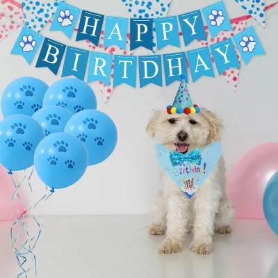 Custom Dog Birthday Party Background Photo Props Suitable for Small Medium and Large Pet Birthday Paper Banner