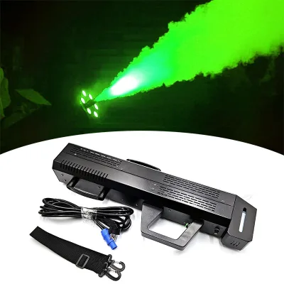 Electric Iron Handheld Smoke Machine 1500W LED Fog Gun with Manual Control and 5-6m Jet Distance for Nightclub Parties