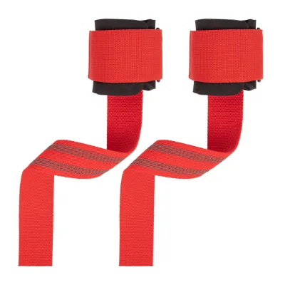 Custom Logo Heavy Duty Padded Wrist Straps for Weightlifting Enhanced Grip Cotton Lifting Straps for Strength Training 1 Pair