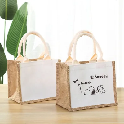 100% Jute Stronger Jute Tote Bags Wholesale Eco-friendly Jute Gunny Bag With Handle With Your Own Logo for Packaging