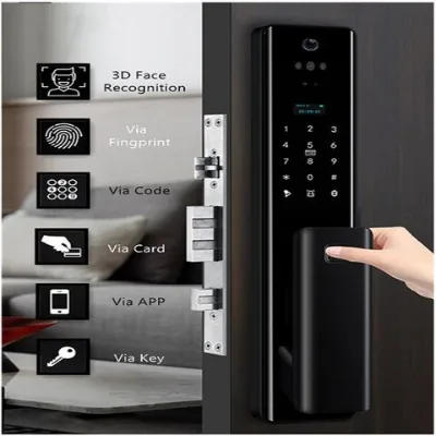 3D Automatic Lock Biometric Digital Home Fingerprint Password Tuya 3D Face Recognition Lock