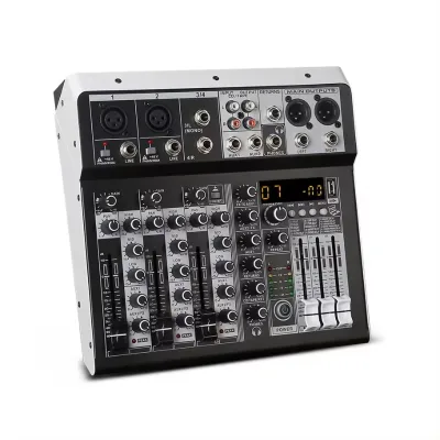 Hot Selling 4-Channel Professional Audio Mixer Mini DJ Controller with BT and Recording for Podcast Live Streaming Price