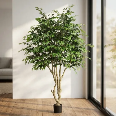 Hot Sale Indoor Use Decoration Plastic Ficus Tree 8ft Large Size Ficus Tree