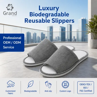 Professional OEM ODM Hotel Slipper Manufacturer Custom Packaging Scented Guest Slipper for Global Hotel Brands