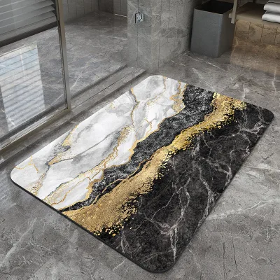 Super Absorbent Non-Slip Polyester Diatom Mud Bath Mat Custom Kitchen Entrance Door Mats Quick Drying Modern Style Pet
