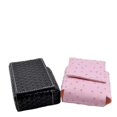 Multi Style Leather Cigarette Box Compact Flip Design Pocket Tobacco Storage Case Custom Pattern Promotional Gift