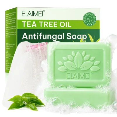 ELAIMEI 120g Odor Control Body Cleansing Moisture Skin Smooth Clears Pores Natural Tea Tree Oil Antifungal Soap for Sentive Skin