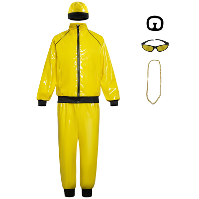 Halloween Retro Disco Patent Leather Shiny Cosplay Costume Anime Style Stage Performance Outfit