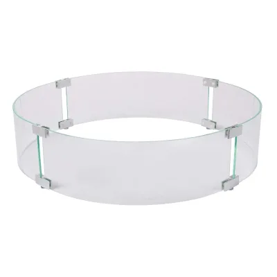 round Fire Pit Glass Wind Guard Temperature Safe & Non-Fragile for Stove Enclosure & Fireplace Sets Accessories