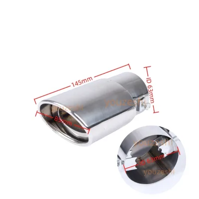 Universal Curving Stainless Steel Auto Exhaust Tips Decorative Silencer Automotive Modification Accessories