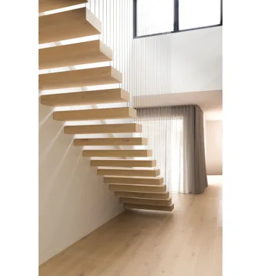 Original Factory Mono Stringer Stairs,Loft Stair,Indoor Floating Stair Well Designed Straight Steel Staircase