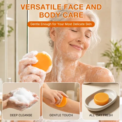 OEM Custom Persimmon Deodorant Soap With Green Tea Extract for Body Odor Control Daily Skin Surface Cleansing Soap