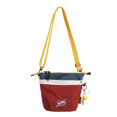 Fashionable Dopamine-color-block Single Strap Shoulder Bag Multi-functional Casual Minimalist Crossbody Bag Compact Nylon Zip