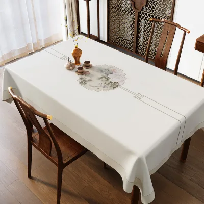 Modern Factory-Knitted Table Protector Non-Slip Waterproof Oil-Resistant Wear-Resistant Printed Table Cover for Home Use