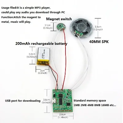Customized Activation Christmas Music Chip Pre Recorded Sound Voice Chip For Greeting Card