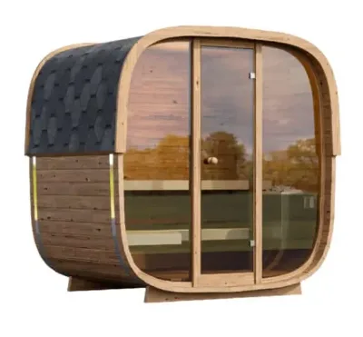 4 Person Modern Home Sauna Cedar Wood Solid Wood 1-2 Person Infrared Heater Timer Chromotherapy for Detox Relaxation Weight Loss