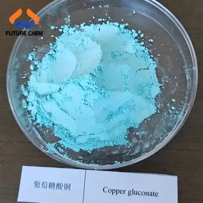 Food Grade Copper(II) Gluconate (CAS 527-09-3) Blue Crystal Powder 99.5% Purity Nutritional Fortifiers Futurechemical Brand