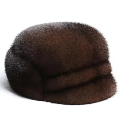 Custom Super Warm Windproof Winter Mens Fur Hat Luxury Real Fur Mink Hat