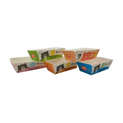 Boat Shape Kraft Paper Food Tray Cupcake Container Hold Tray Customize Printing Boat Shape for Baking Use