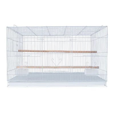 Hot Selling Strong and Durable Collapsible Large Square Iron Wire Bird Cage Parrot Breeding Cages With Wooden Stick