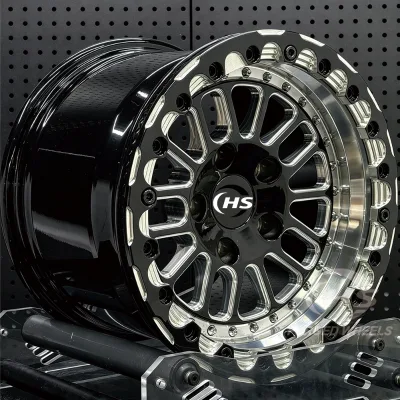 HS-HS505 Drag Racing Staggered Wheel Beadlock Custom Forged Wheels for Mustang GT Challenger Charger Hellcat Redeye Demon Sedan