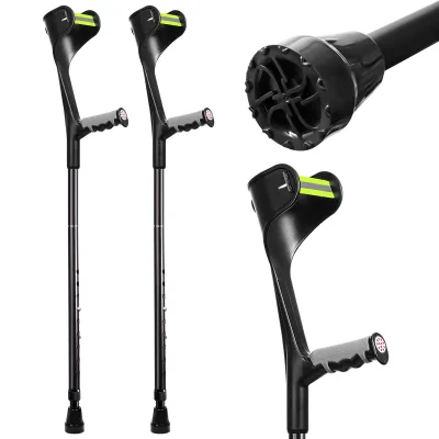 10-Level Adjustable Aluminum Forearm Crutches for Adults 10-Level Heightened Arm Crutches Adults' Walking Cane
