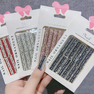 New Arrival Nail Art Letter Rhinestone Stripe Decoration 3D Gem Stone Rhinestones for Nail Art Design Manicure Jewelry