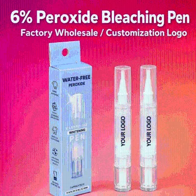 Bulk Sale Low Irritation Water Free Technology Saliva Activated 6% Peroxide Teeth Whitening Pen Home Use Brightening Gel Pen